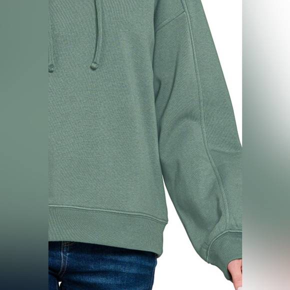 Zenana Drawstring Relaxed Fit Fleece Hoodie🆕 - Picture 4 of 4
